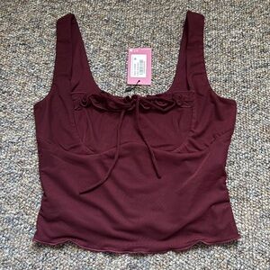 Elegant Burgundy Sleeveless Top